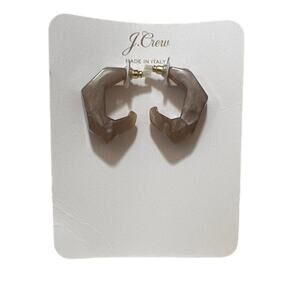 J. Crew Made-in-Italy dimensional hoop earrings white taupe new with tags